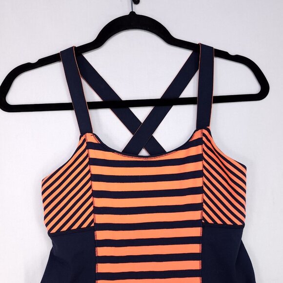 Lululemon Work It Out Tank Top Womens Size 6 Striped Cross Back Athletic - Picture 3 of 9
